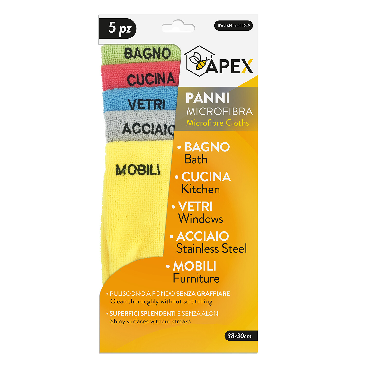Set 5 panni microfibra