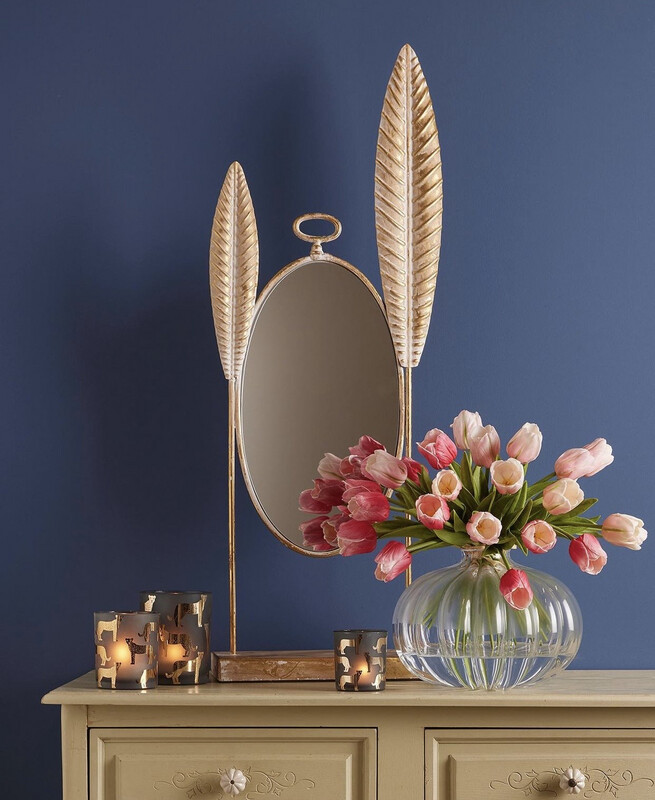 Specchio foglie metal