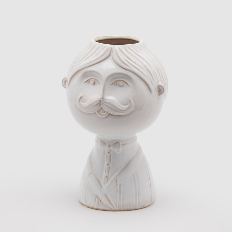 Vaso busto uomo baffi