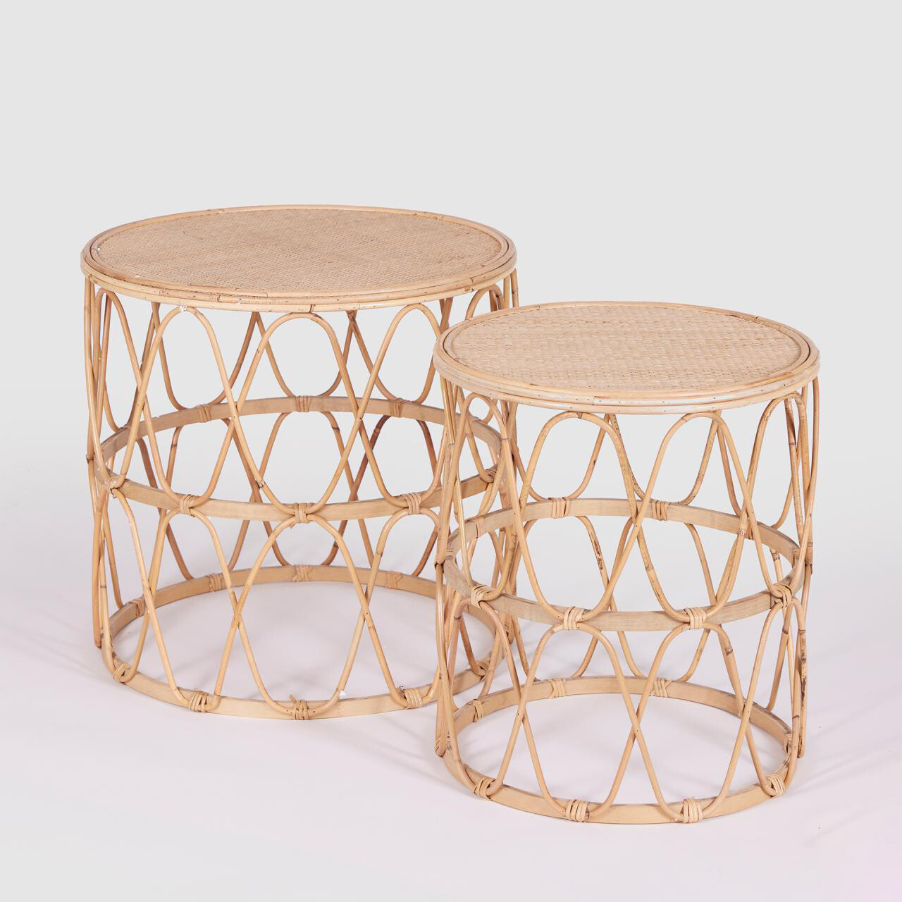 Tavolino rattan rotondo