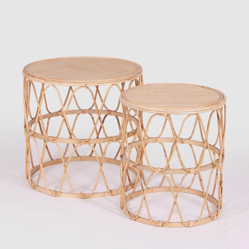 Tavolino rattan rotondo