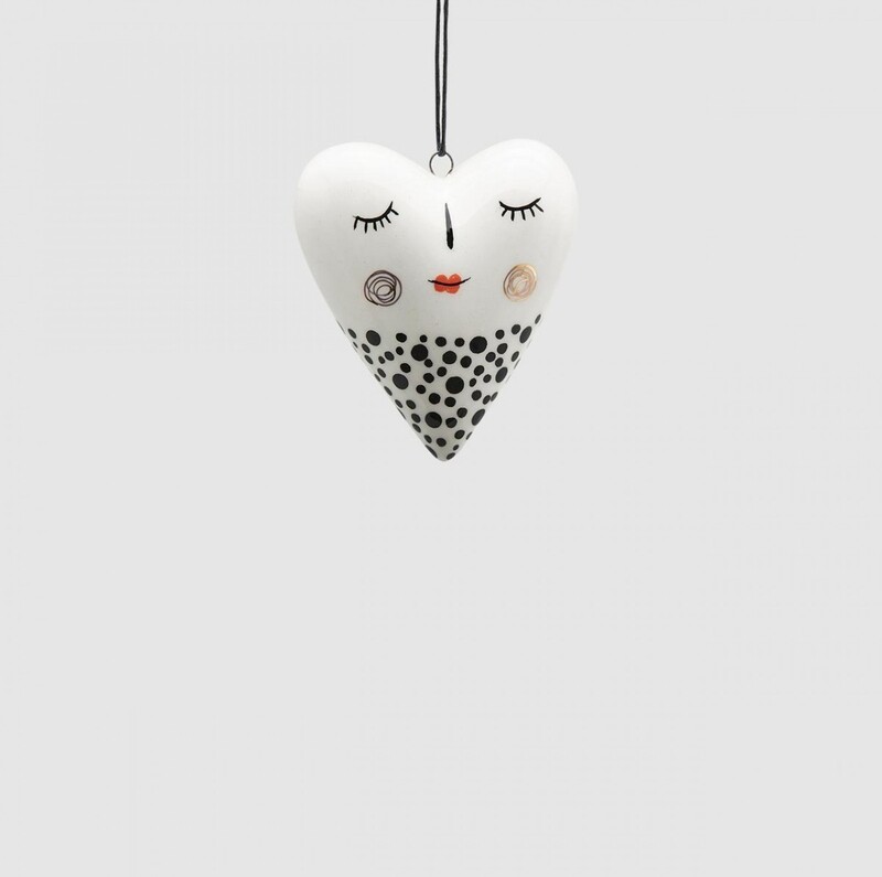 Decoro cuore in  ceramica