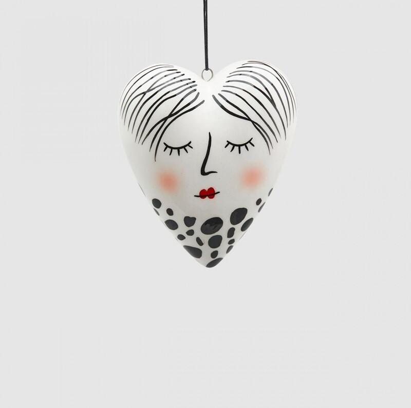 Decoro cuore in  ceramica