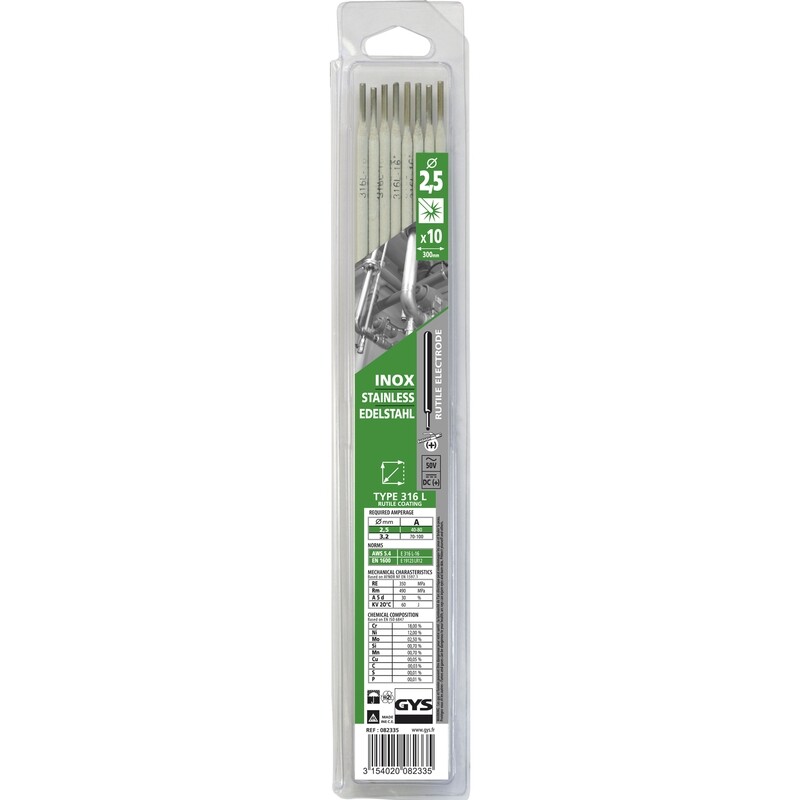 Elettrodi inox ø 2,5 (cf.10pz)