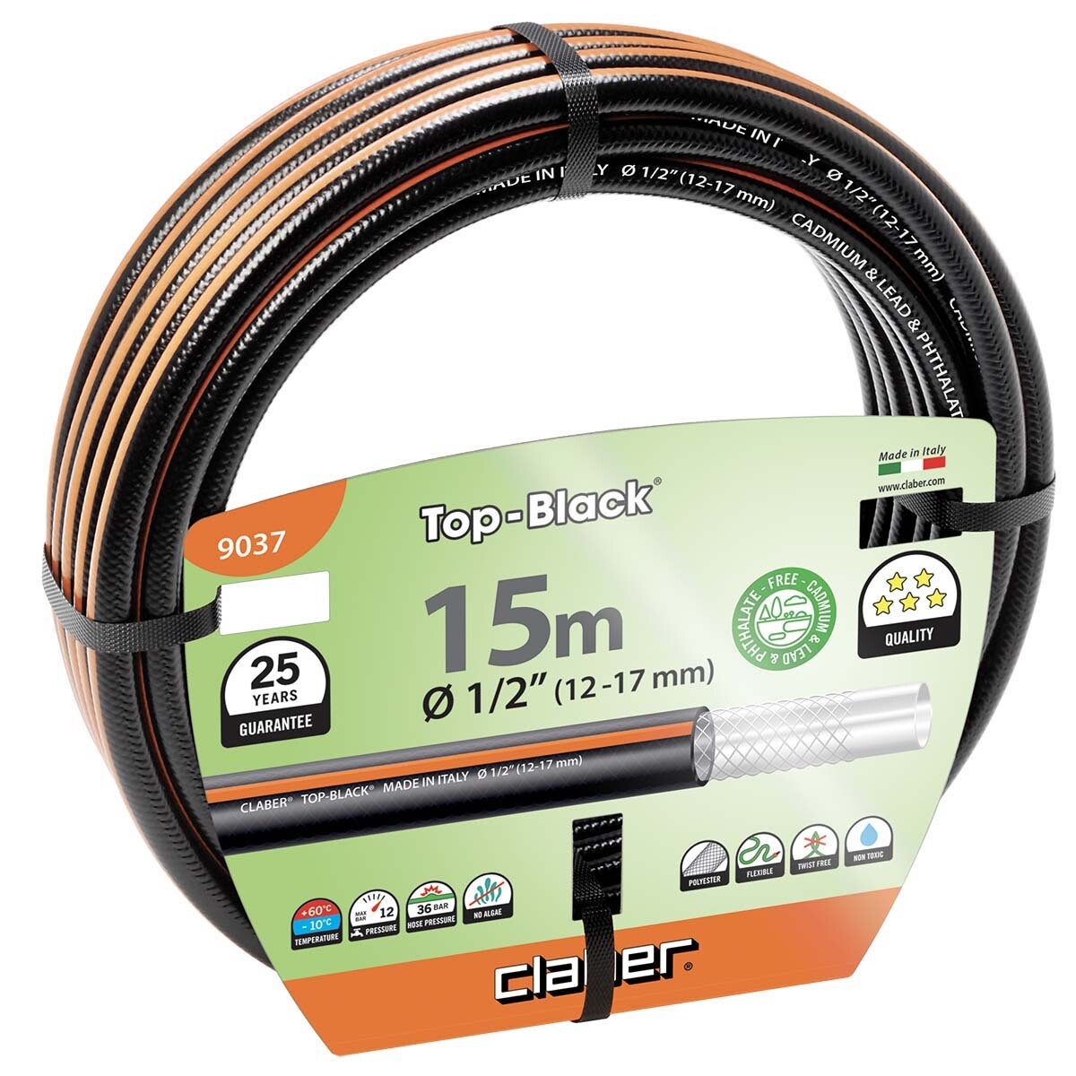 Tubo irrigazione "Top Black" ø 12-17mm 15mt