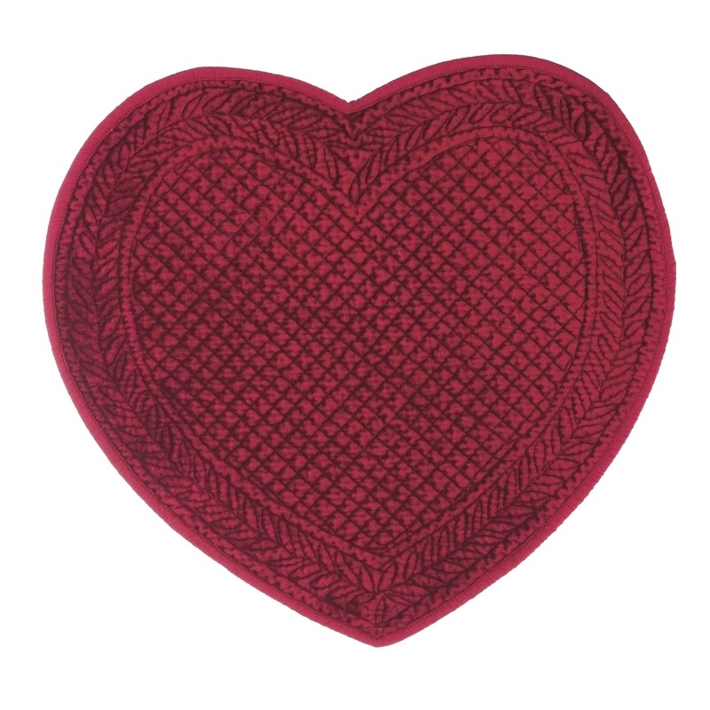 Tovaglietta "Carmen" cuore velluto rossa