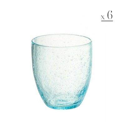 Set 6 bicchieri acqua "Bolle" azzurri