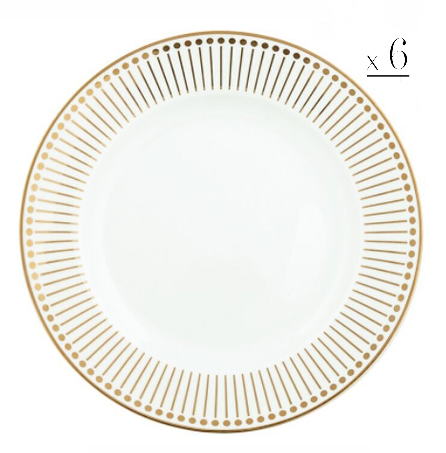 Set 6 piatti piani gold