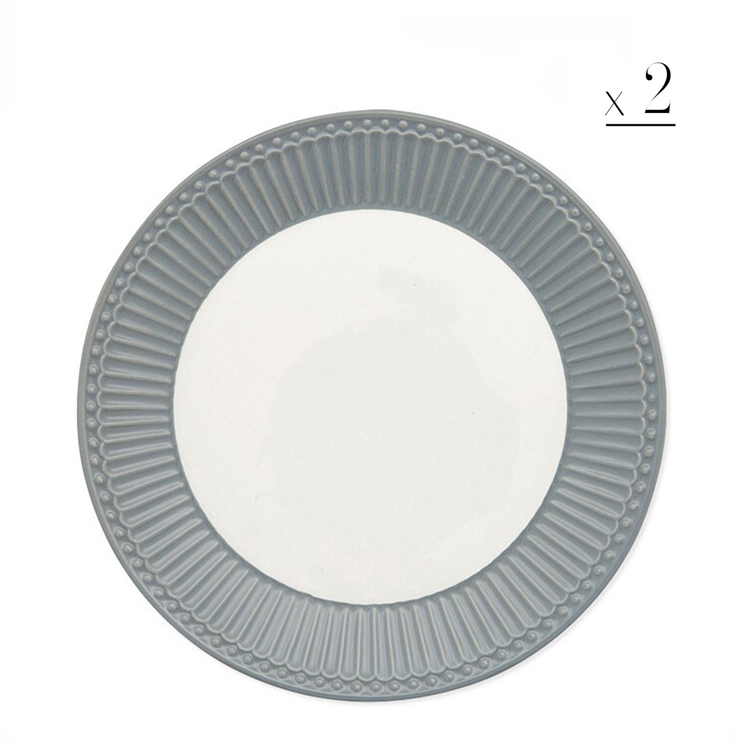 Set 2 piatti fondi "Alice" Grey