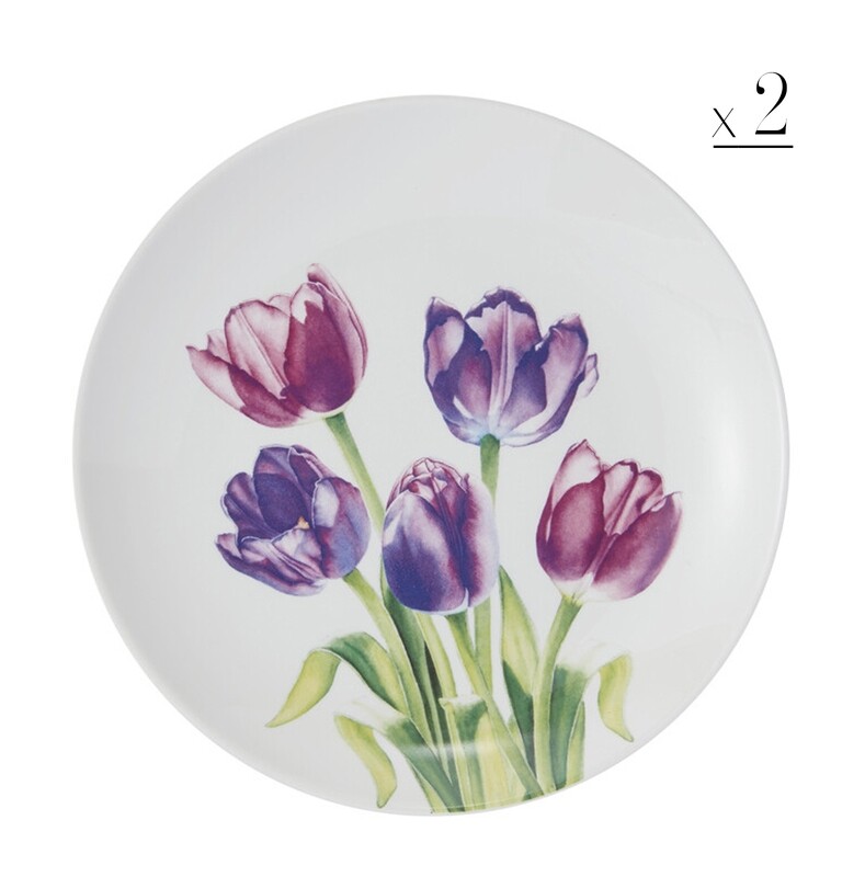 Set 2 piatti piani 23cm "Floriade" tulipani