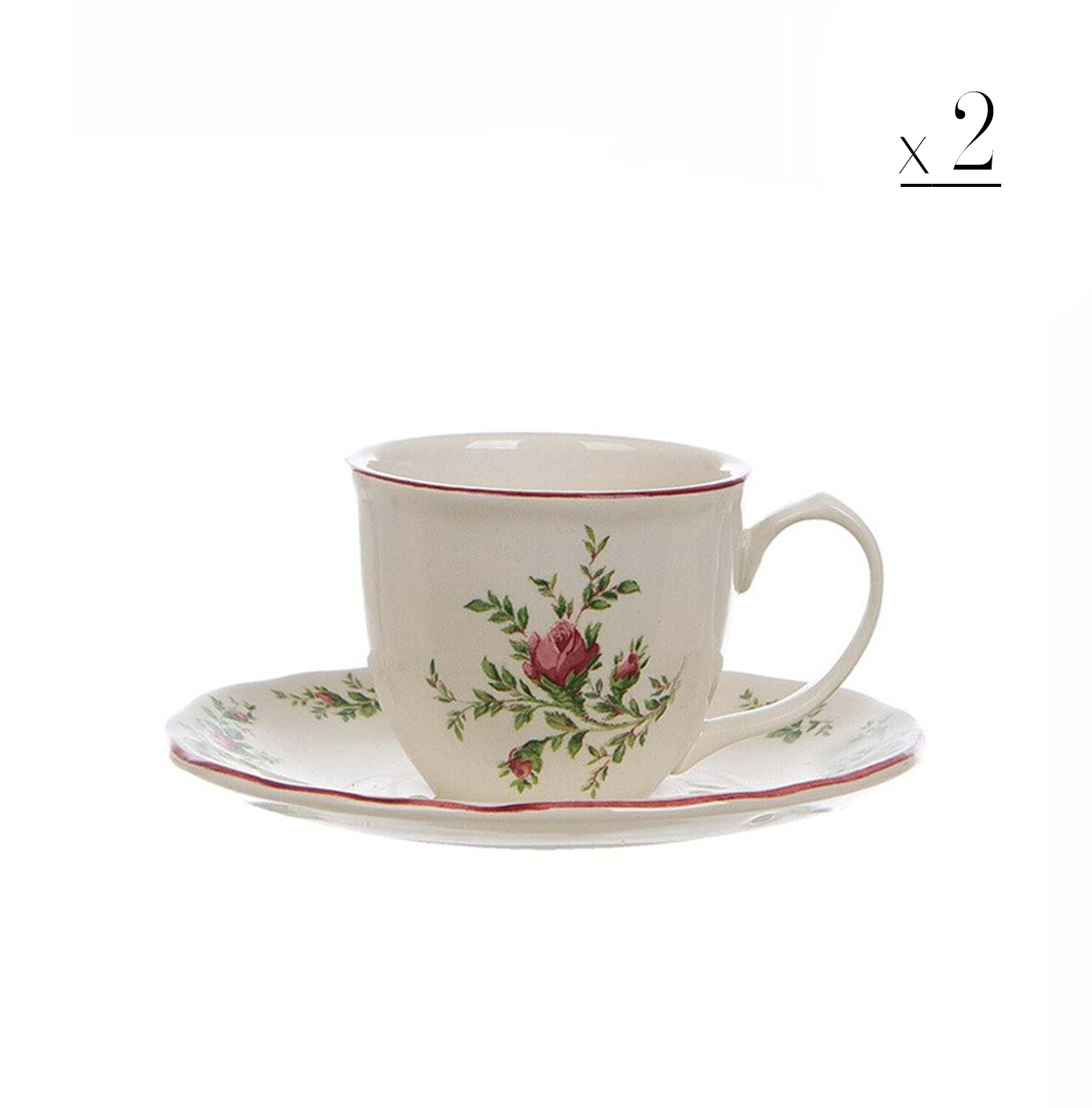 Set 2 tazze caffè "Moss Rose"