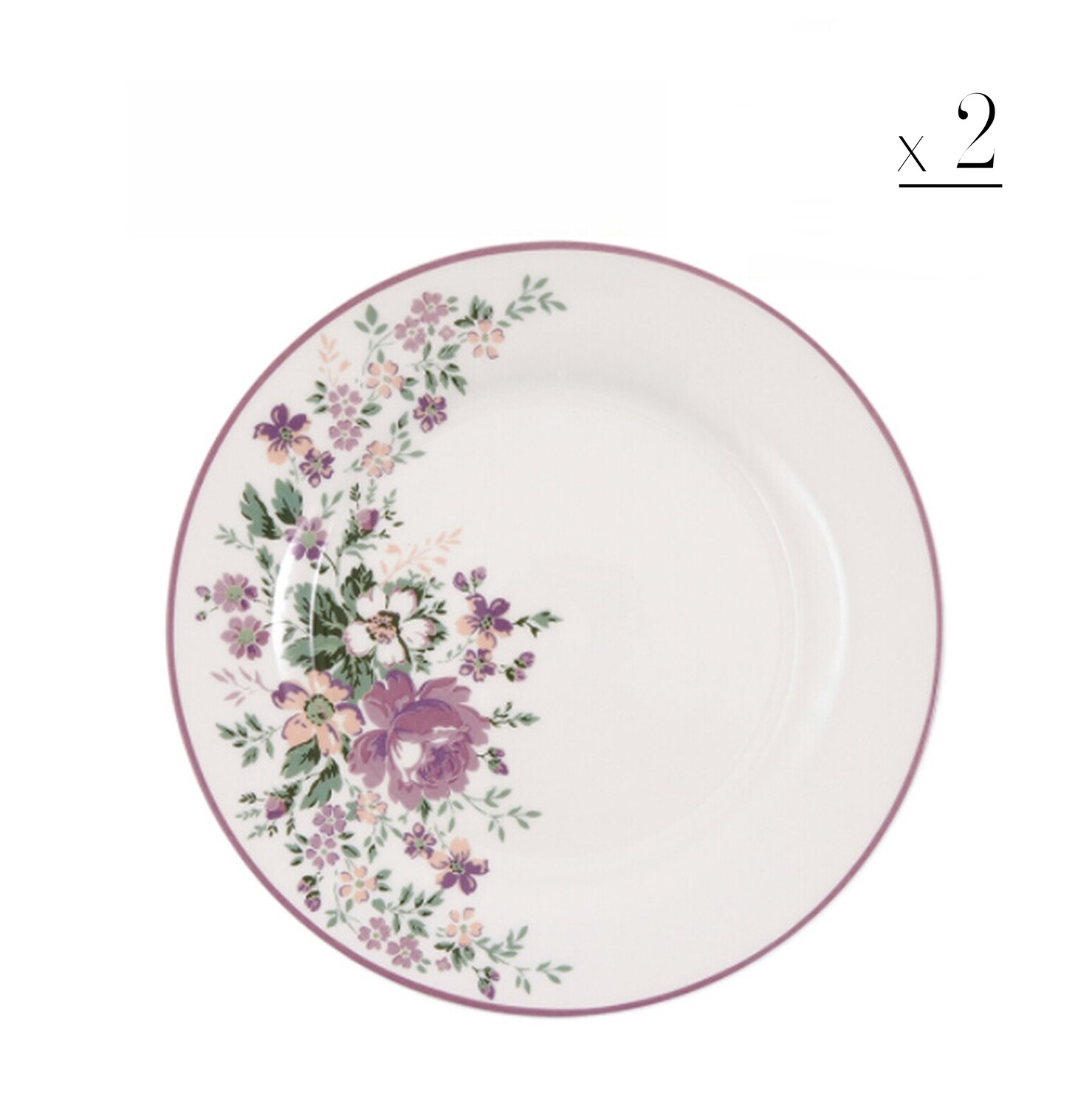 Set 2 piatti dolce "Marie" dusty rose