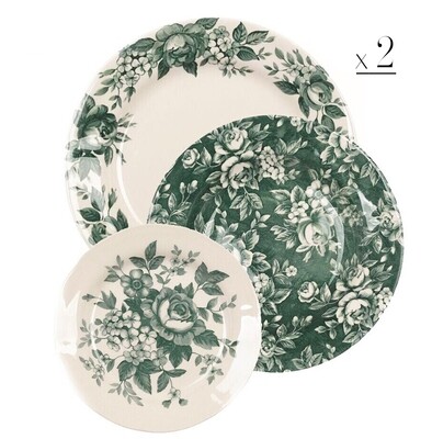 Servizio 2 posti tavola Servizio 2 posti tavola "Splendor Green"