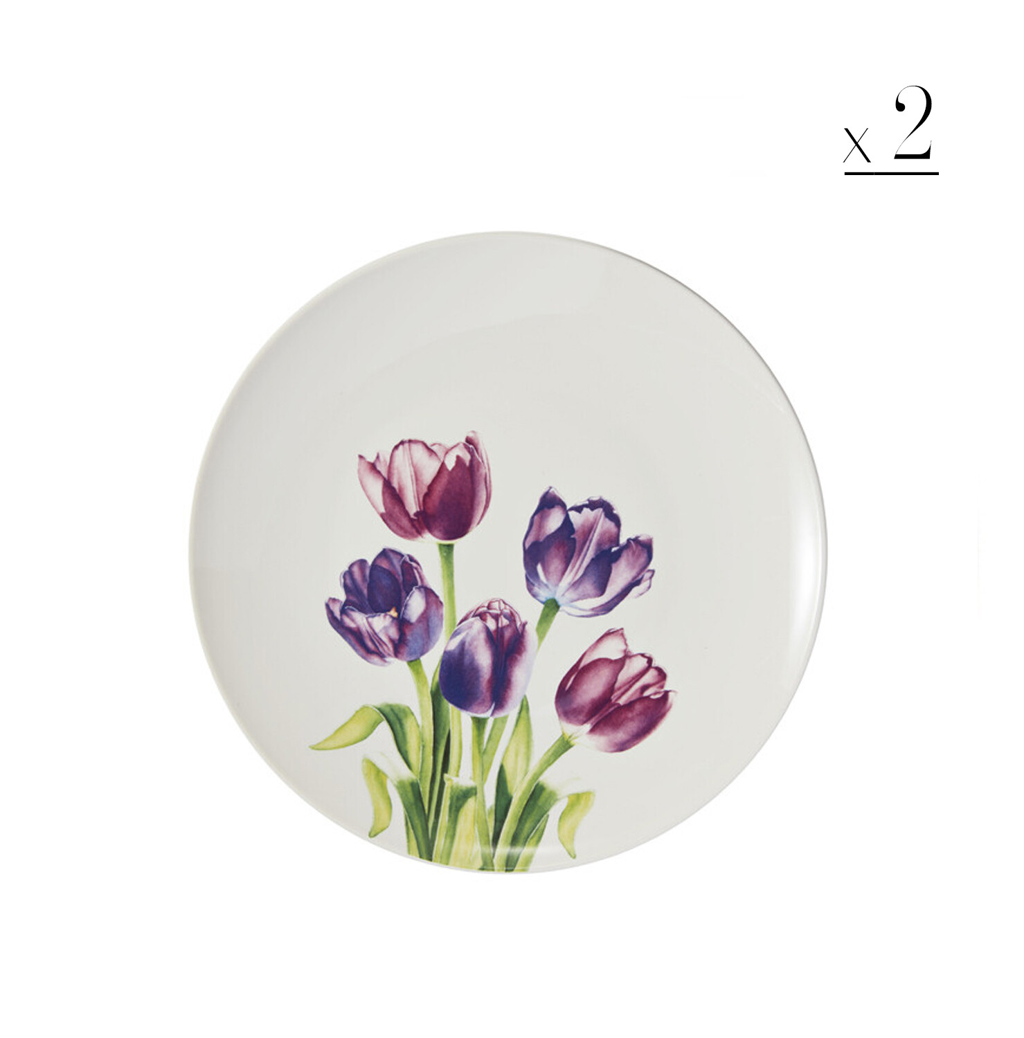 Set 2 piatti dessert "Floriade" tulipani