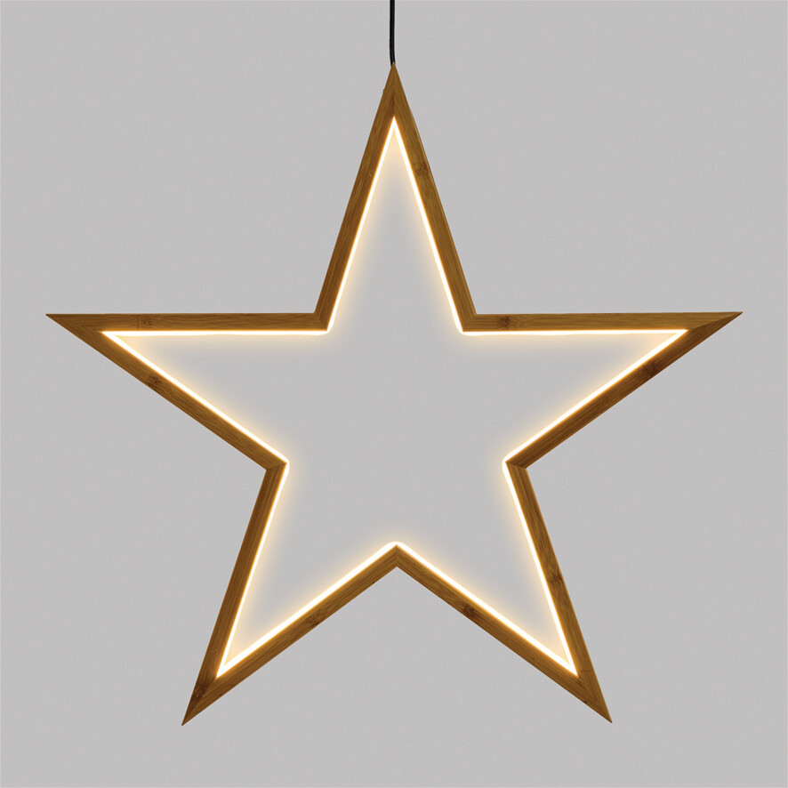 Stella led ø 55cm legno naturale