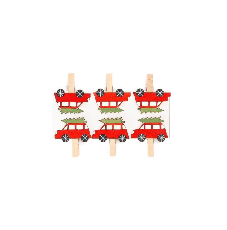 Set 6 mollette macchina natale