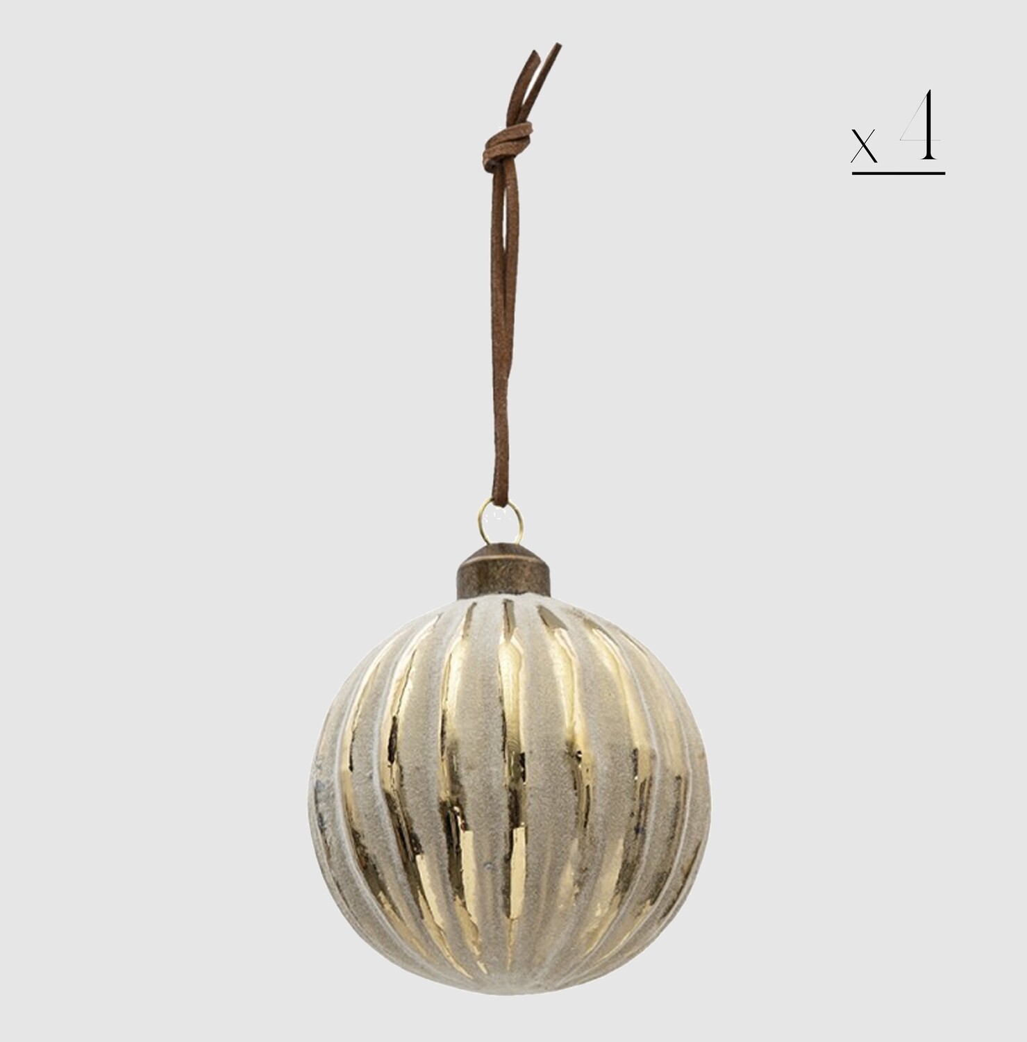 Set 4 sfere vetro spicchi oro