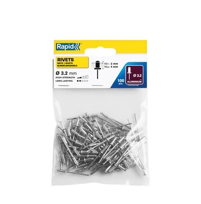 Rivetti alluminio 3,2x8mm (cf.100pz)