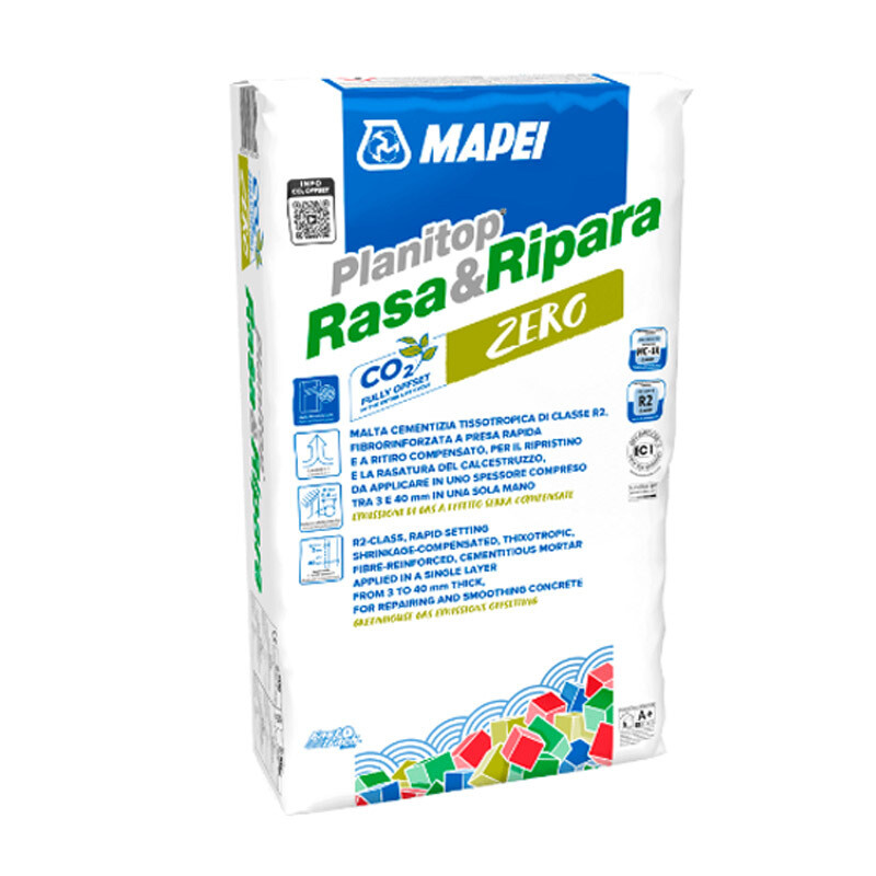 Malta fibrorinforzata Mapei Rasa&Ripara Zero 25Kg