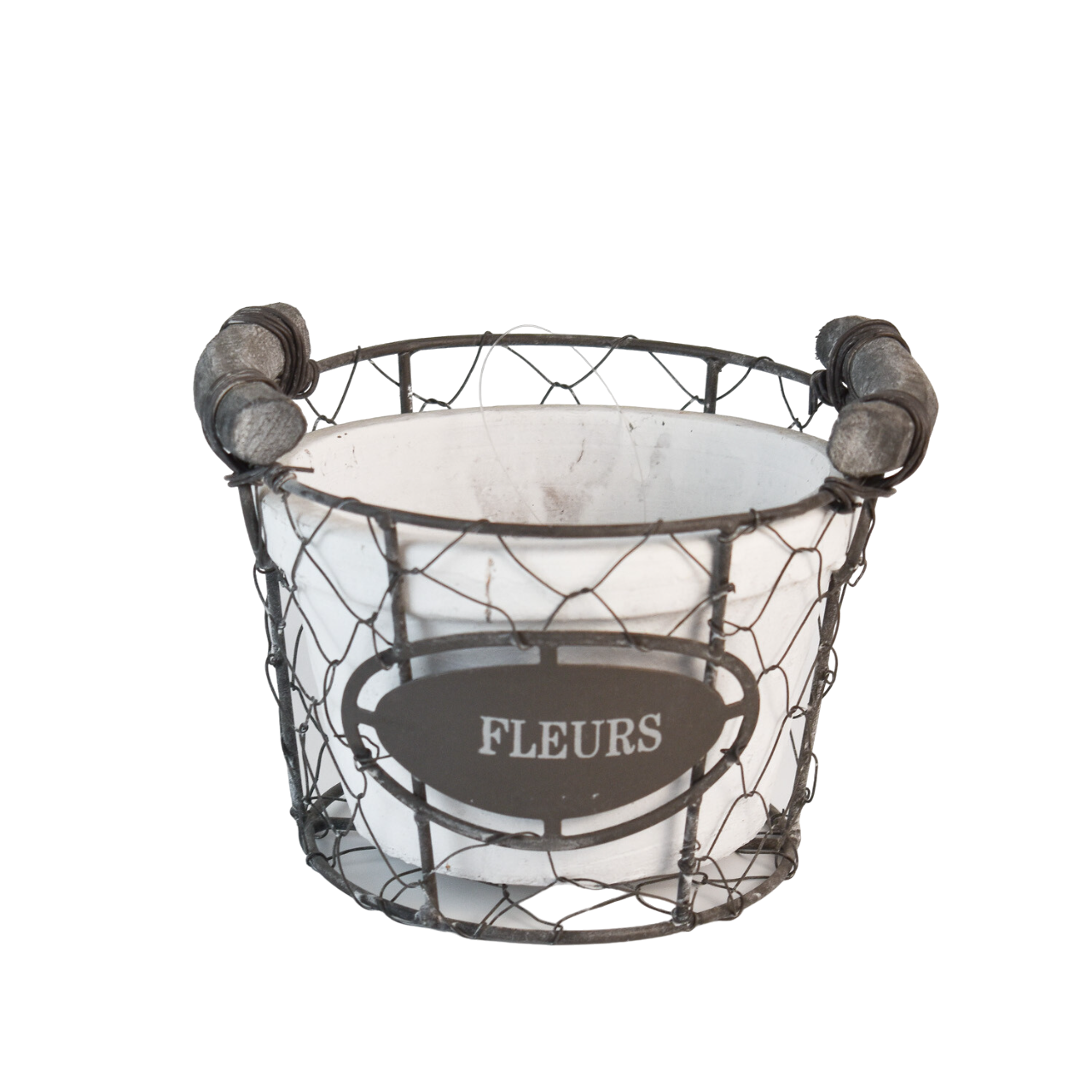 Portavaso singolo Fleurs con cestino
