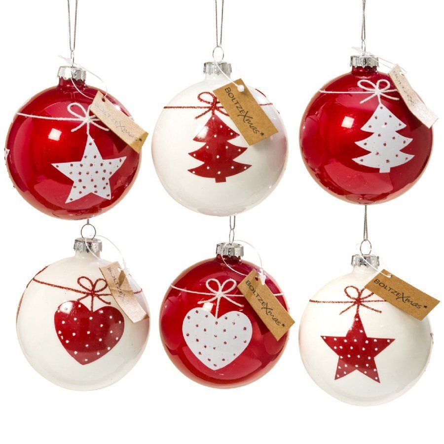 Set 6 sfere stella cuore albero