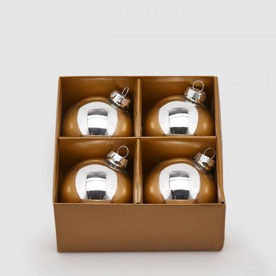 Set 4 sfere vetro mix argento