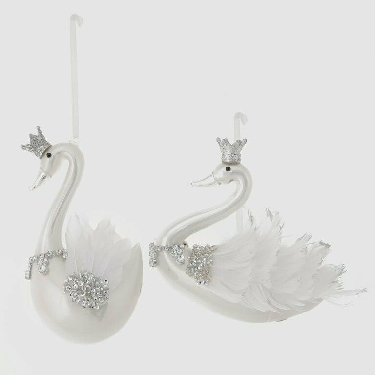 Cigno con corona e piume