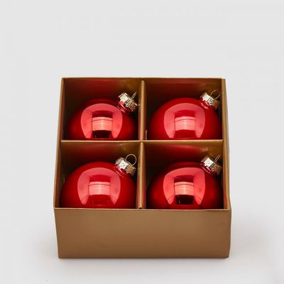 Set 4 Palle vetro mix rosse