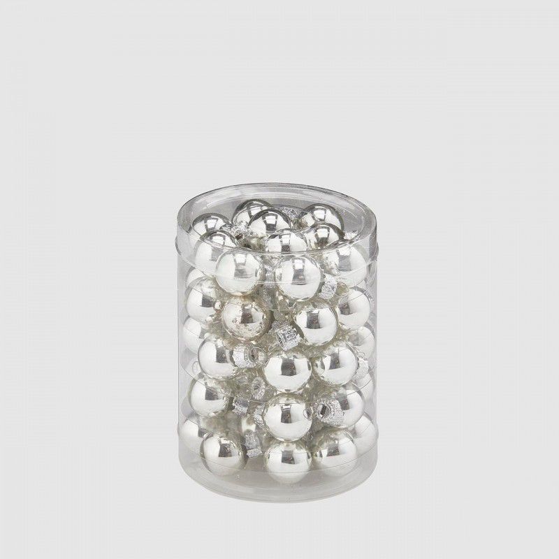 Mini sfere in vetro argento