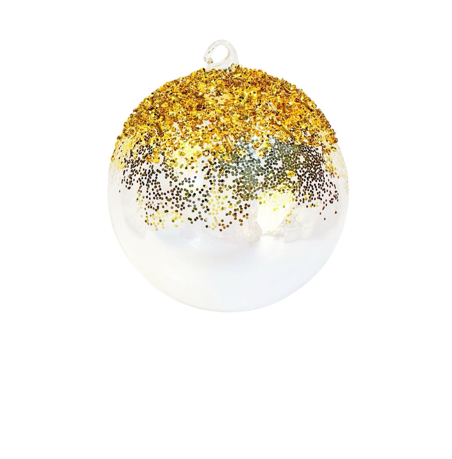 Palla vetro glitter oro