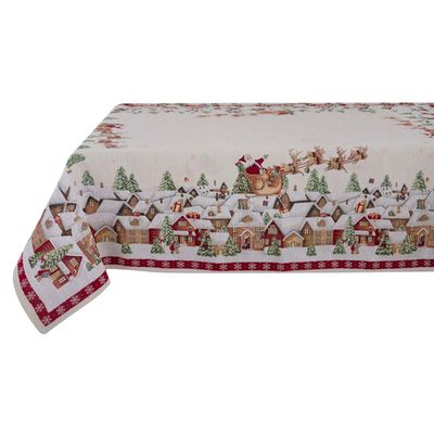 Tovaglia gobelin Paesaggio Natalizio 140x140cm