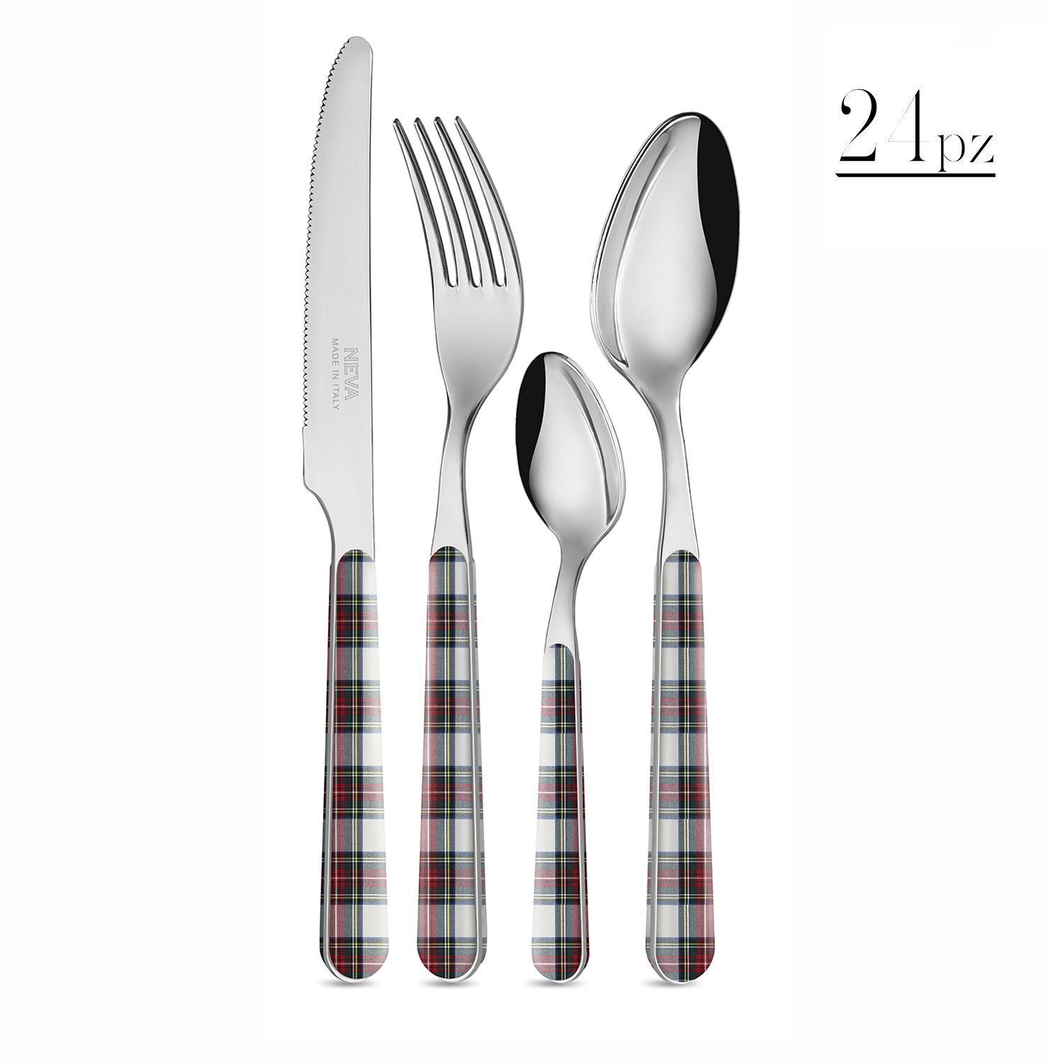 Set 24 posate tartan