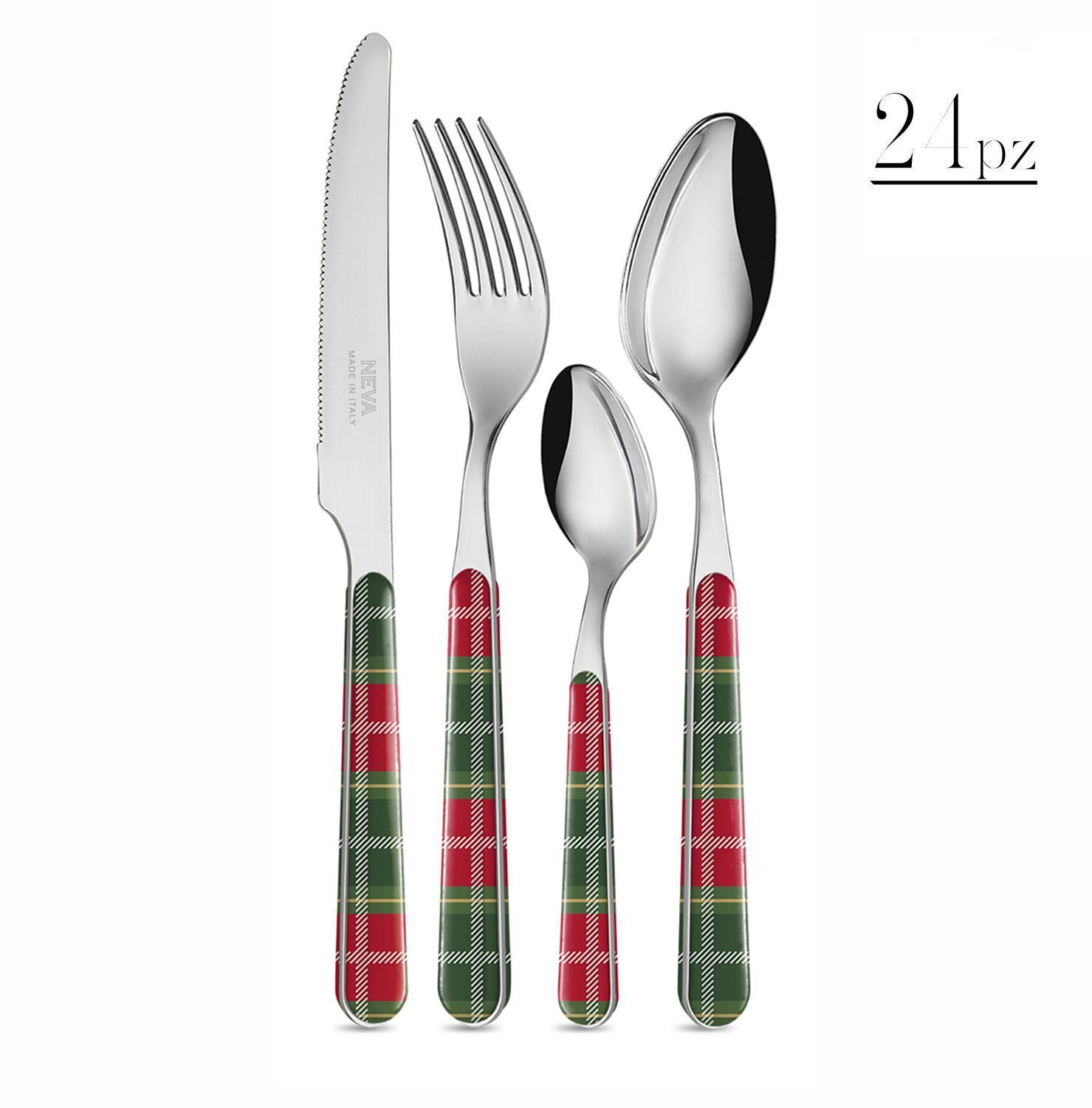 Set 24 posate tartan