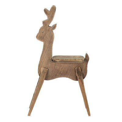 Sgabello renna in legno