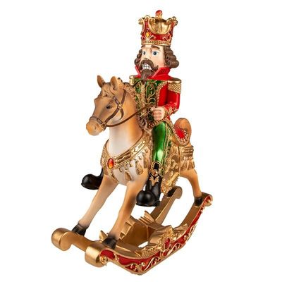 Soldatino schiaccianoci cavallo a dondolo