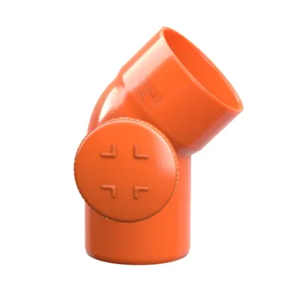 Curva pvc arancio C/ISPEZ. C/TAPPO 45° ø   80mm