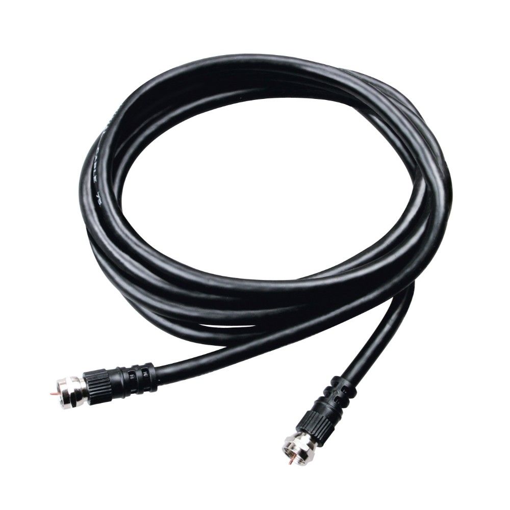 Polypool CAVETTO PER RACCORDO TV "Tipo F" SATELLITARE C/SPINE - 2mt Nero