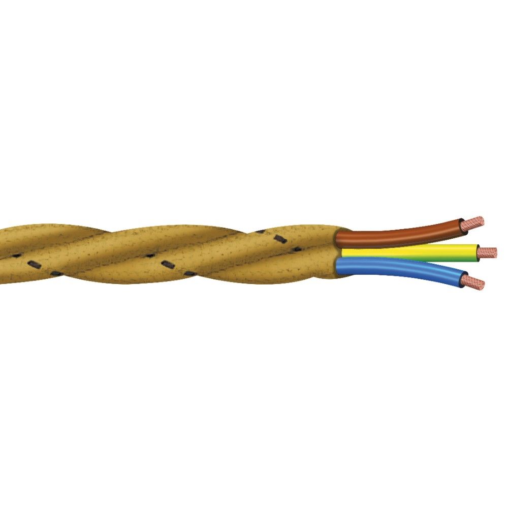 Cavo tripolare intrecciato 3x1mm² Oro 10mt