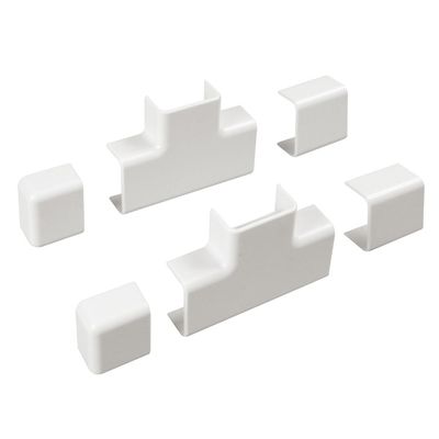 Kit accessori canale portacavi 30x15mm (2 Giunti/2 Giunti T/2 Tappi)