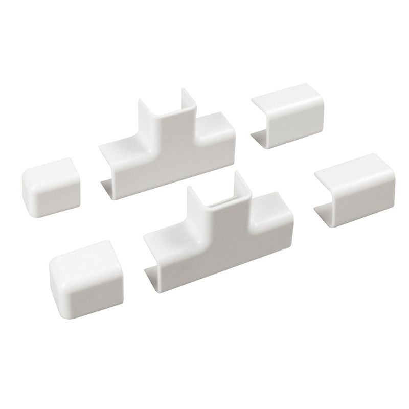 Kit accessori canale portacavi  20x15mm (2 Giunti/2 Giunti T/2 Tappi)