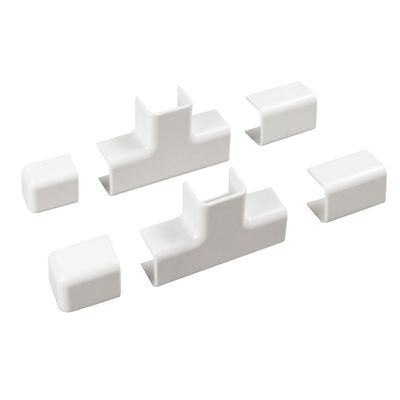 Kit accessori canale portacavi  20x15mm (2 Giunti/2 Giunti T/2 Tappi)