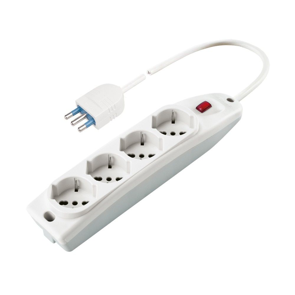 Polypool PRESA MULTIPLA 4 USCITE PLURISTAND. C/CAVO 1,5mt C/INTERR.