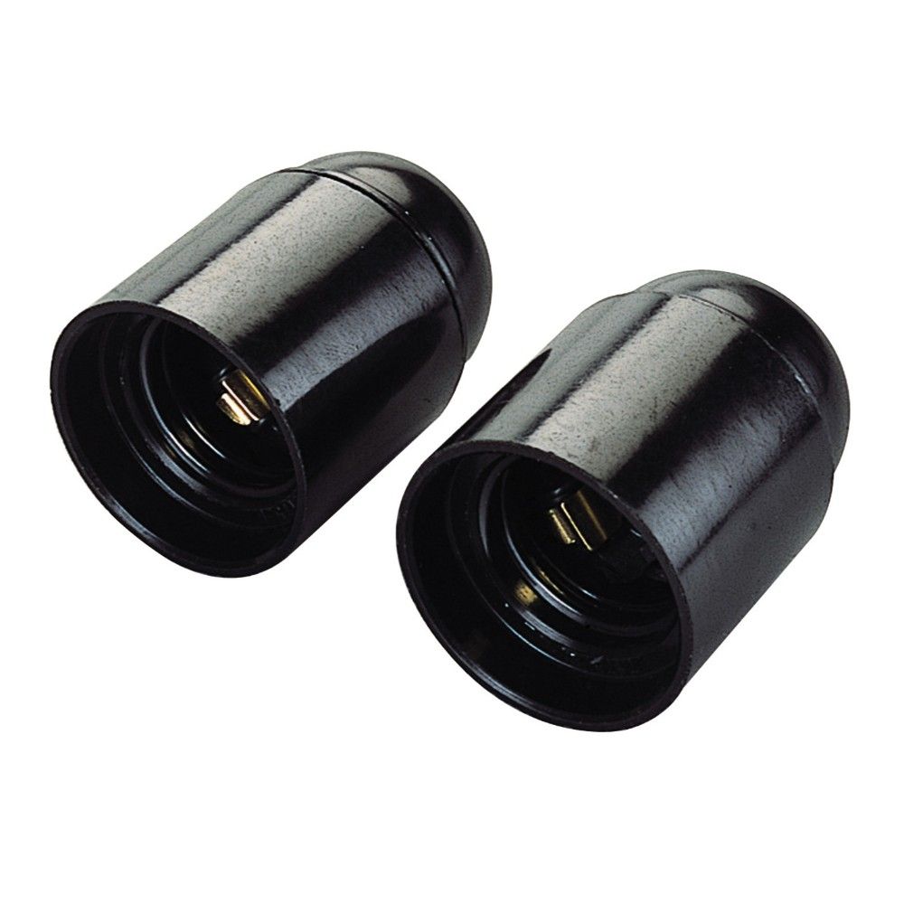 Polypool PORTALAMPADA E27 CORPO LISCIO Nero (cf.2pz)