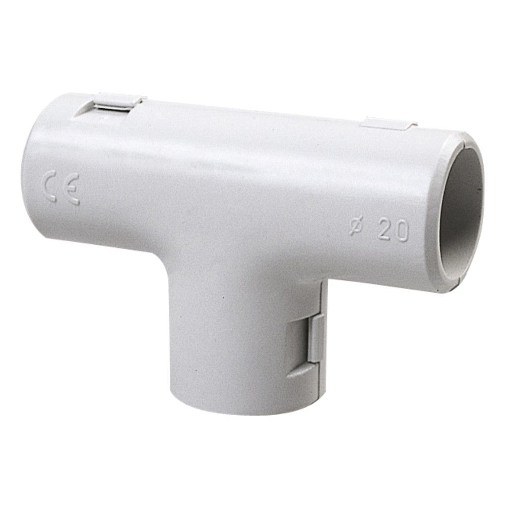 Set 4 Giunti a T ispezionabili per tubo portacavo ø 20mm Grigio 