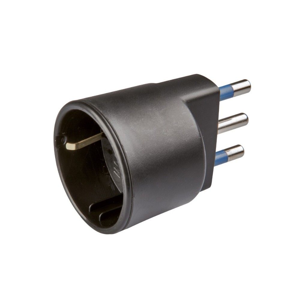 Polypool ADATTATORE SEMPLICE C/SPINA 16A 2P+T C/PRESA Nero
