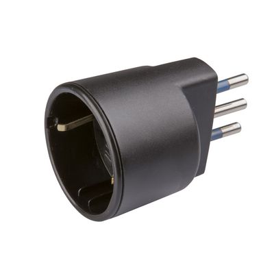 Polypool ADATTATORE SEMPLICE C/SPINA 10A 2P+T C/PRESA Nero