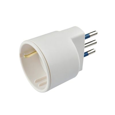 Polypool ADATTATORE SEMPLICE C/SPINA 10A 2P+T C/PRESA Bianco
