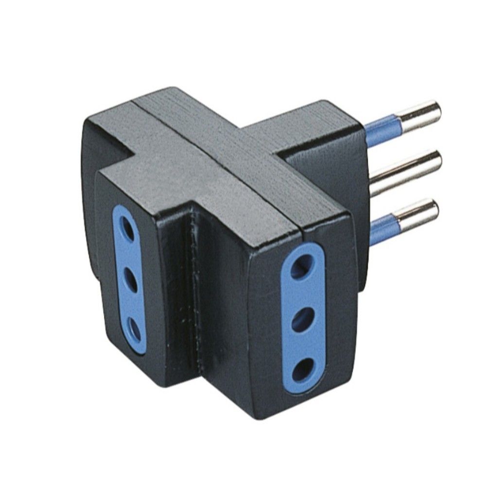 Adatattore multiplo con spina 10A 2P+T + 3 prese