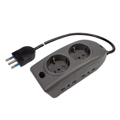 Polypool PRESA MULTIPLA 4+2 USCITE C/CAVO 1,5mt Antracite