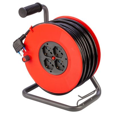Avvolgicavo con spina 16A 2P+T E 2+2 PRESE C/CAVO 25mt